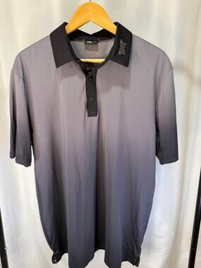 PXG Parsons Xtreme Golf Men’s Polo Shirt Medium Gray Black Performance Stretch